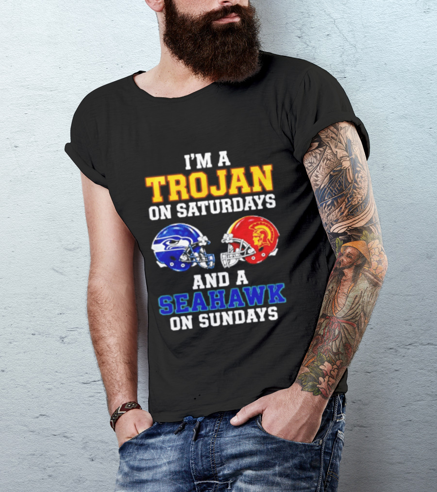 I’m A USC Trojans On Saturdays And A Seattle Seahawks On Sundays T-Shirt