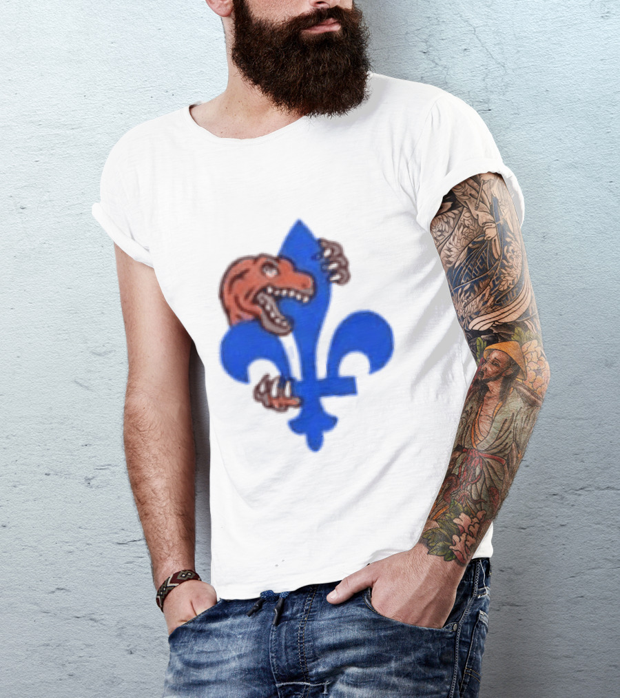 2026 Raptors Quebec Canada Games Fleur De Lis And Dinosaur T-Shirt