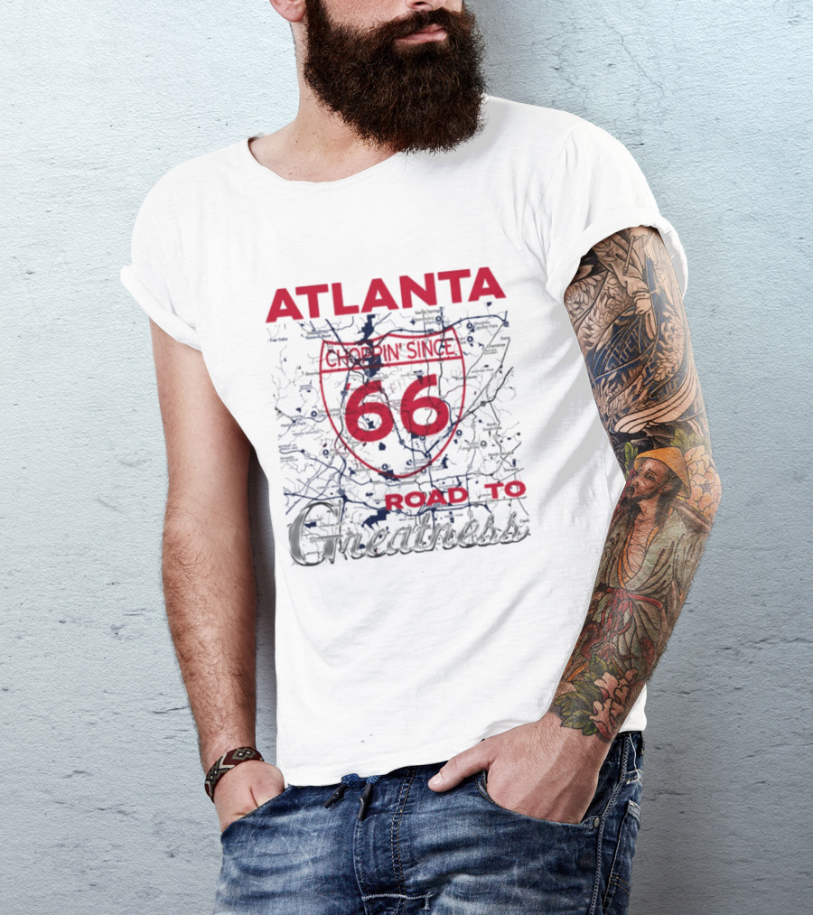 Atlanta Braves Choppin Since 66 Road To Greatness Map T-Shirt