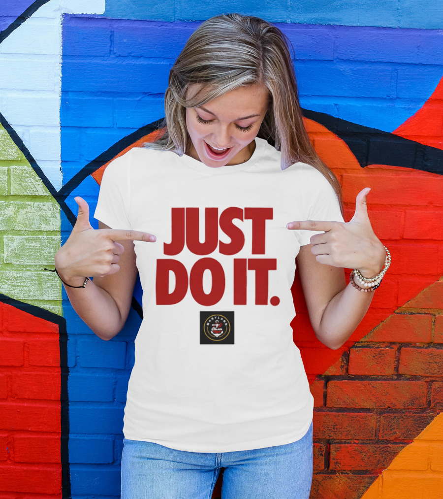 Maryland Charm Just Do It Red Text Black Circle T-Shirt