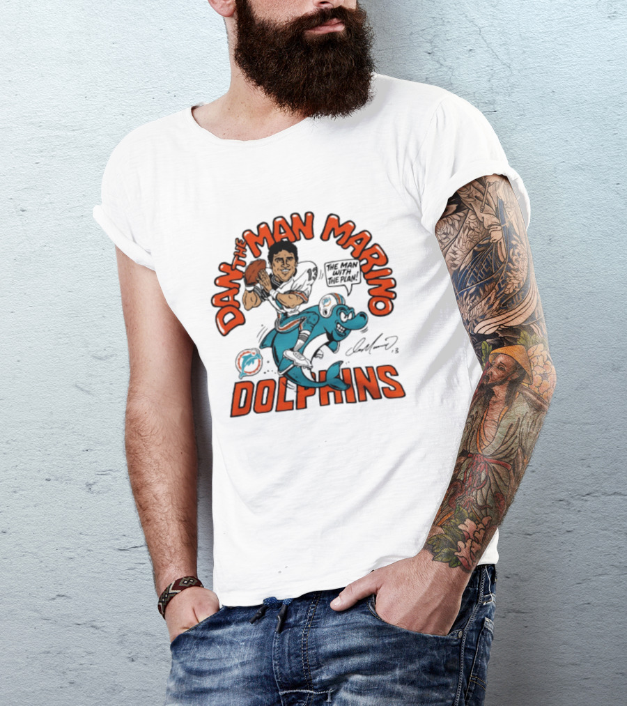 Dan The Man Marino Dolphins Football Caricature T-Shirt