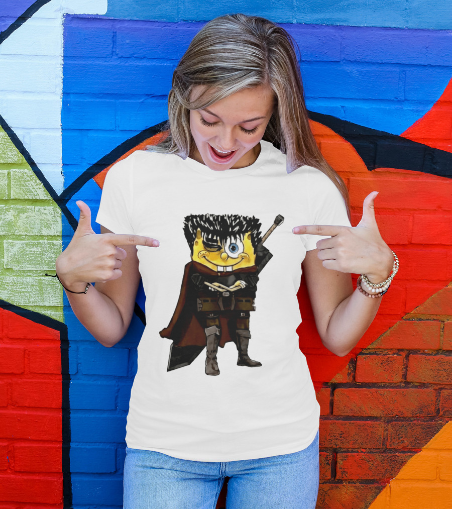 SpongeBob X Berserk Guts Crossover SpongeGuts SquarePants Character Mashup T-Shirt
