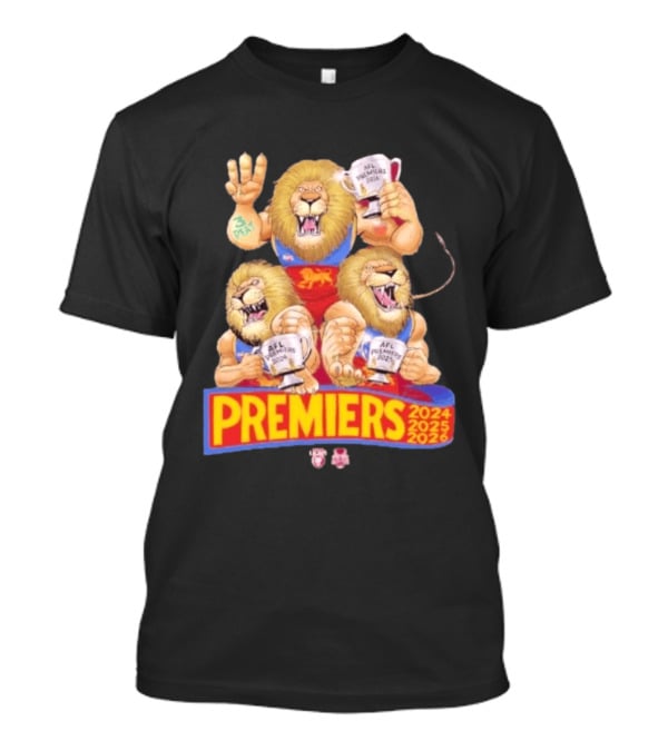 Brisbane Lions AFL Premiers 2024 2025 2026 Mark Knight T-Shirt