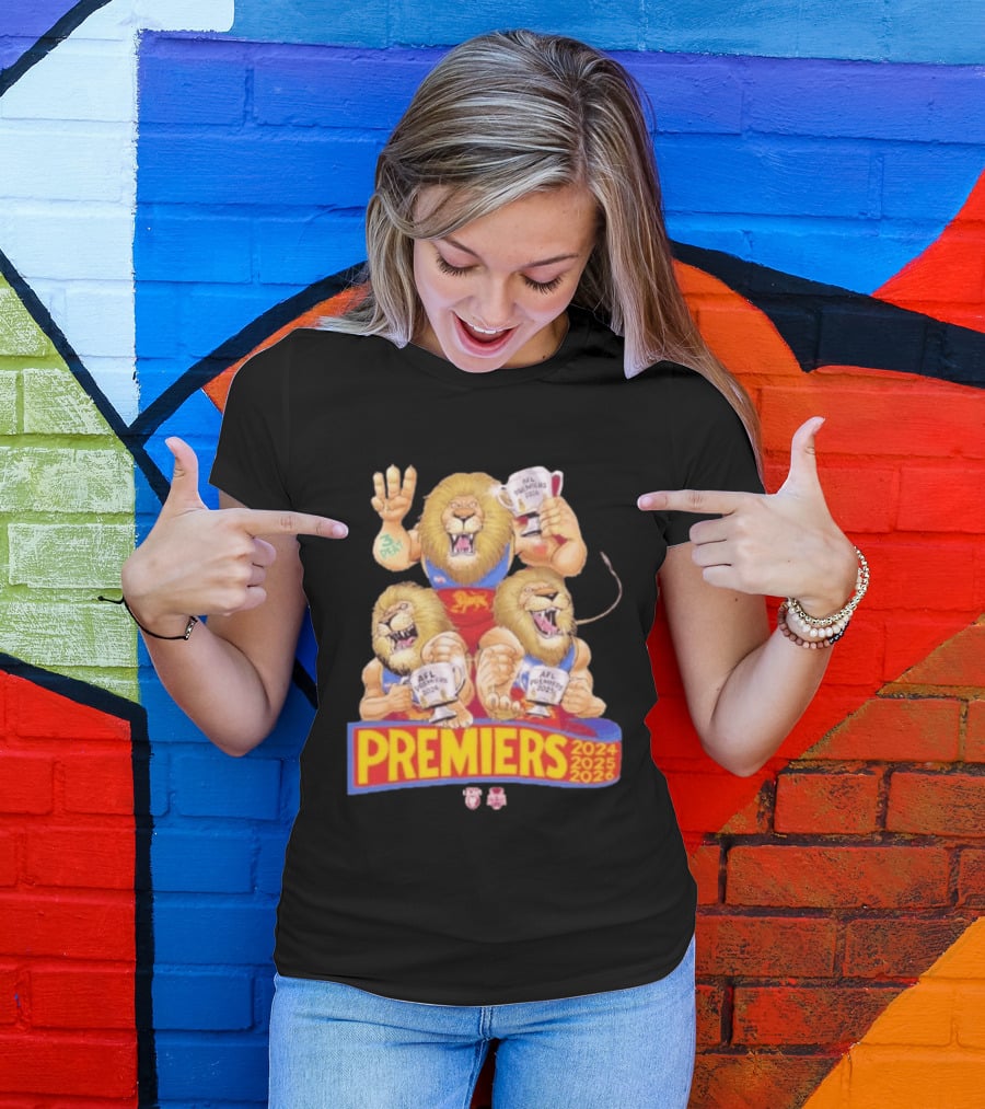 Brisbane Lions AFL Premiers 2024 2025 2026 Mark Knight T-Shirt