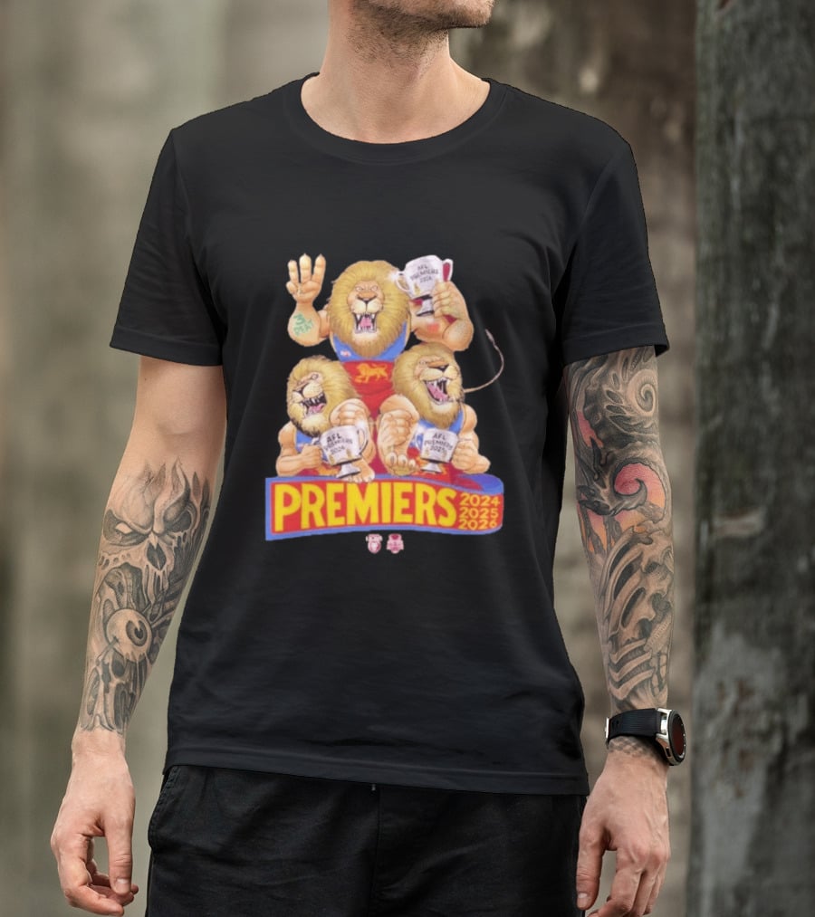 Brisbane Lions AFL Premiers 2024 2025 2026 Mark Knight T-Shirt