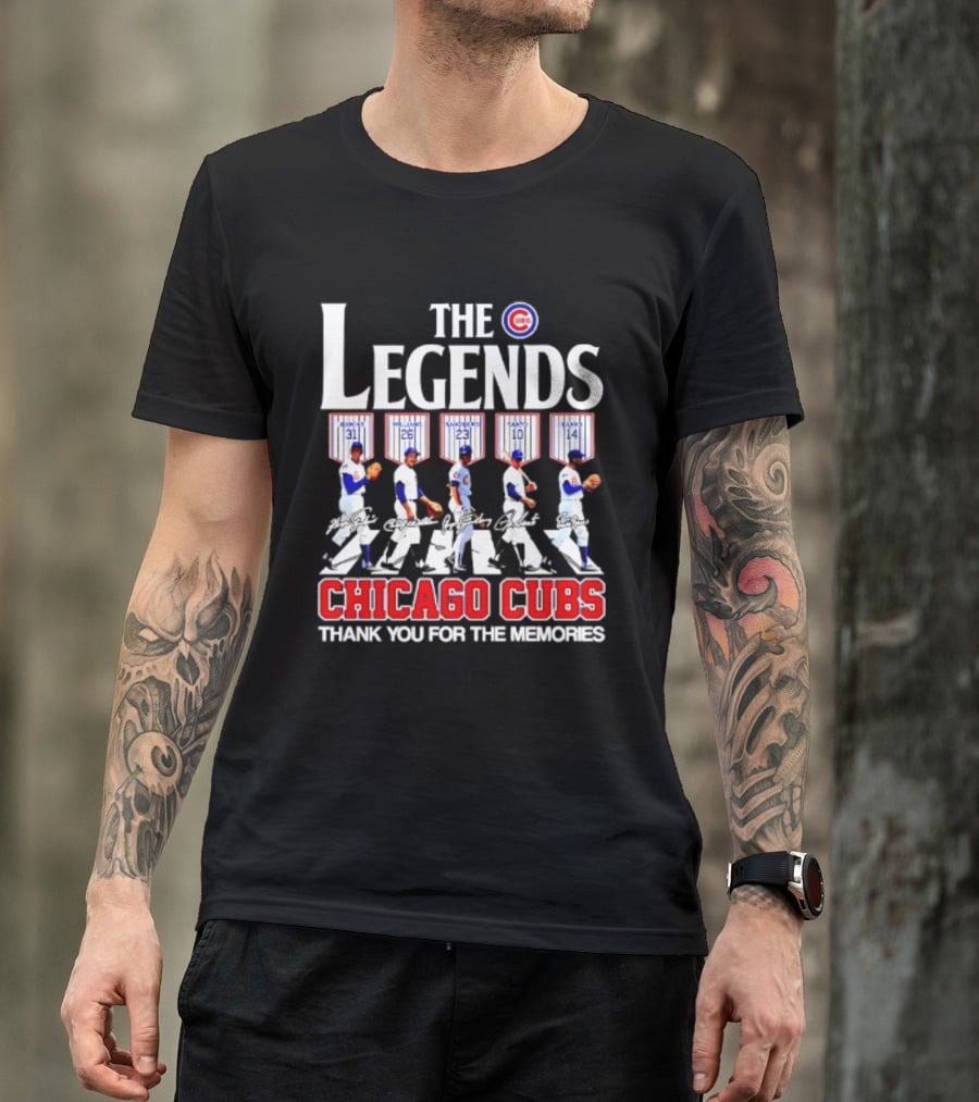Chicago Cubs The Legends 31 23 10 14 Thank You For The Memories T-Shirt