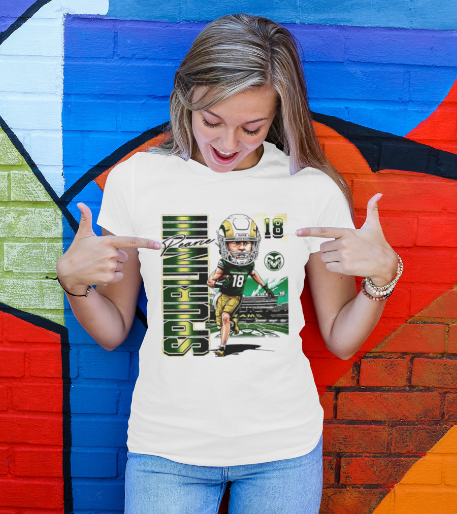 Pearce Spurlin III 18 Colorado State Rams NCAA Football Caricature T-Shirt