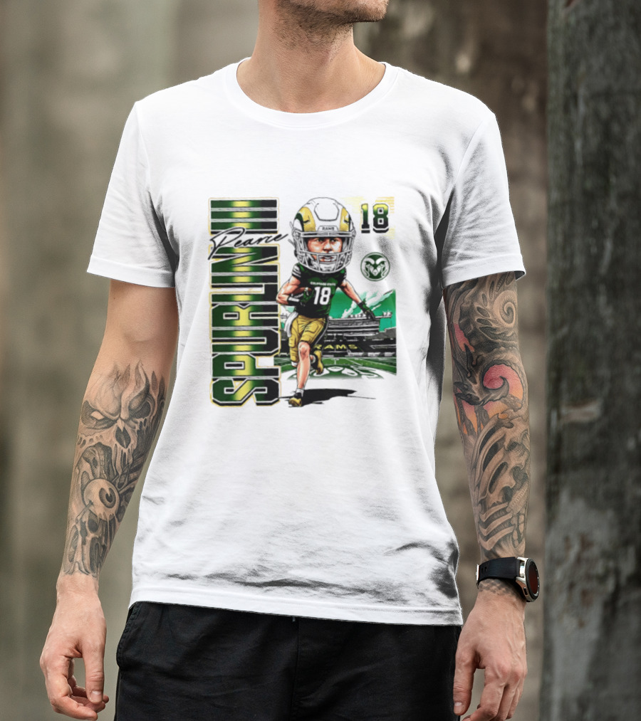 Pearce Spurlin III 18 Colorado State Rams NCAA Football Caricature T-Shirt