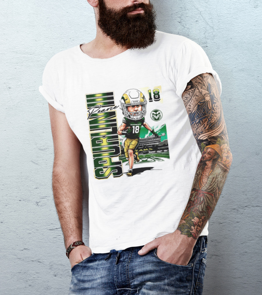 Pearce Spurlin III 18 Colorado State Rams NCAA Football Caricature T-Shirt