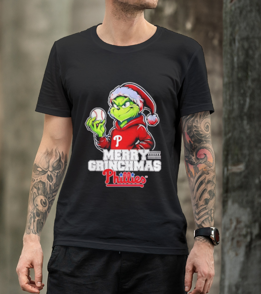 Merry Grinchmas Philadelphia Phillies Baseball Christmas 2026 T-Shirt