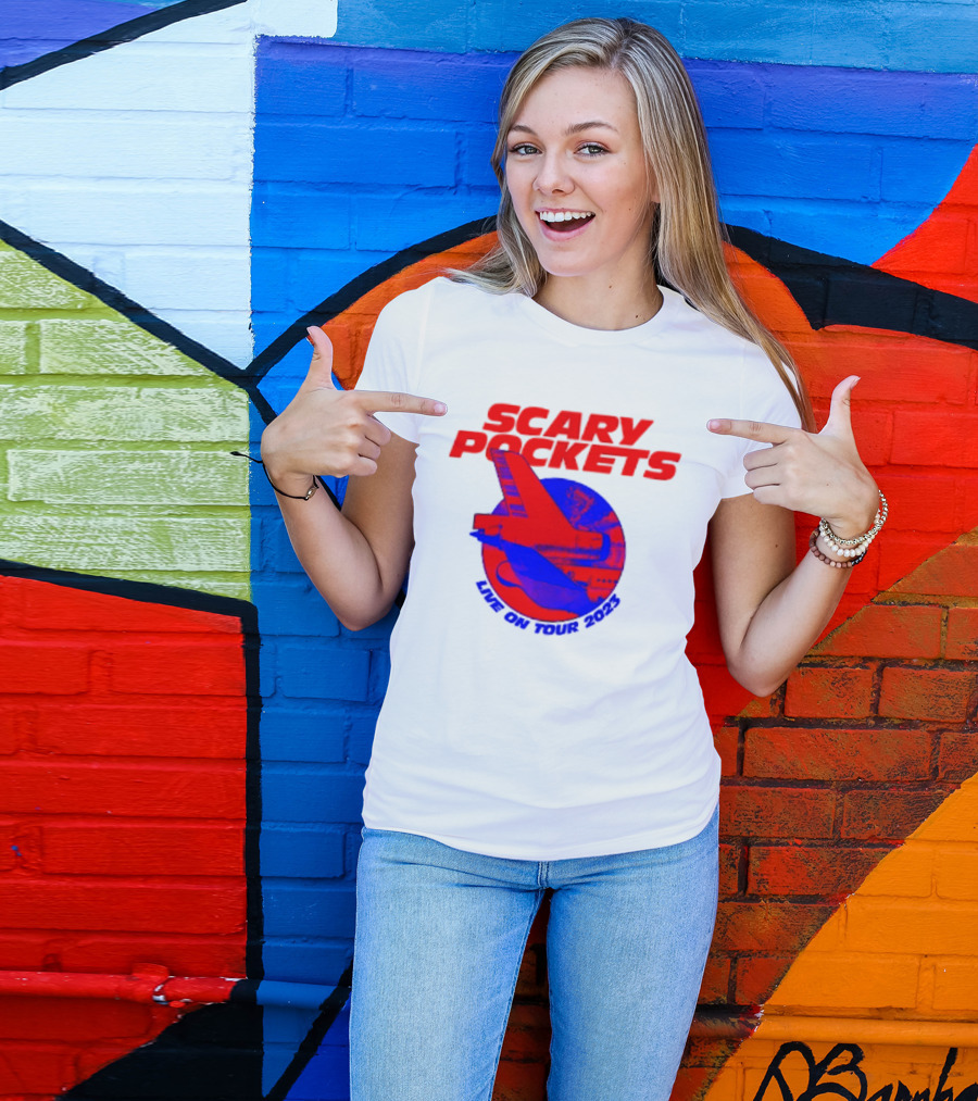 Scary Pockets Live On Tour 2023 Bold Red Airplane T-Shirt