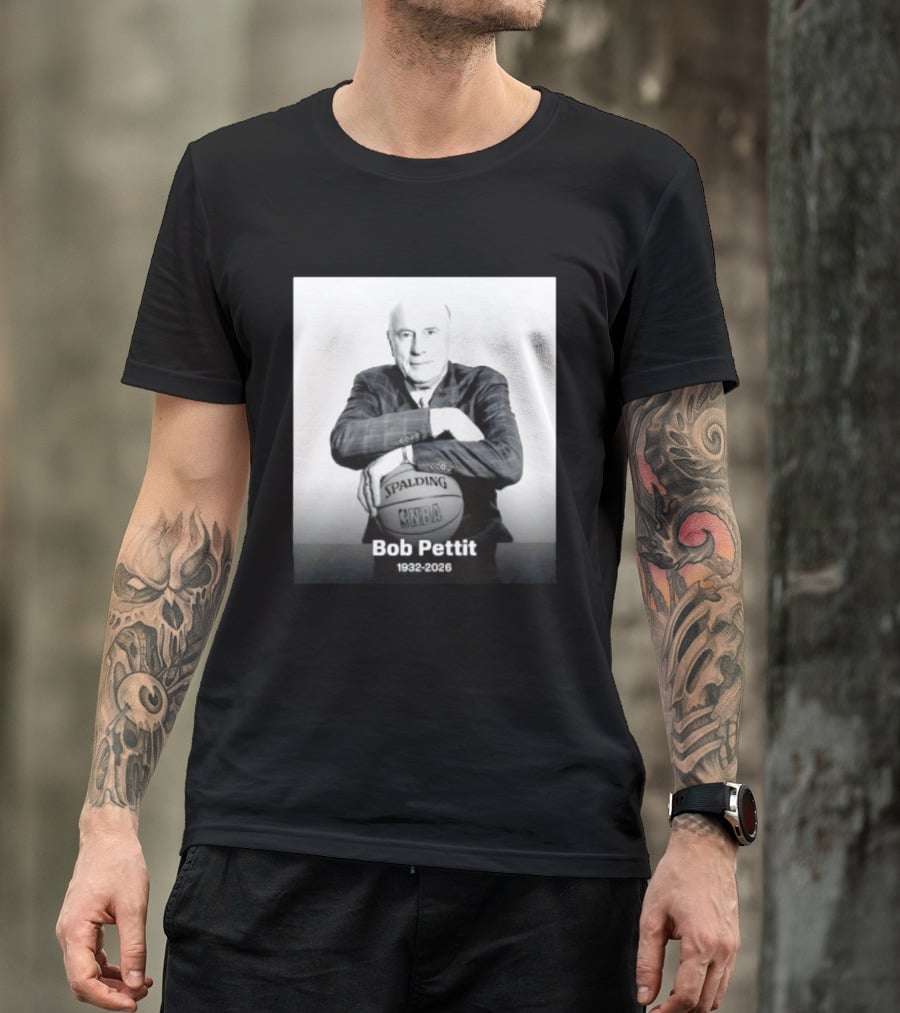 Bob Pettit 1932 2026 Spalding NBA Naismith Hall Of Famer T-Shirt