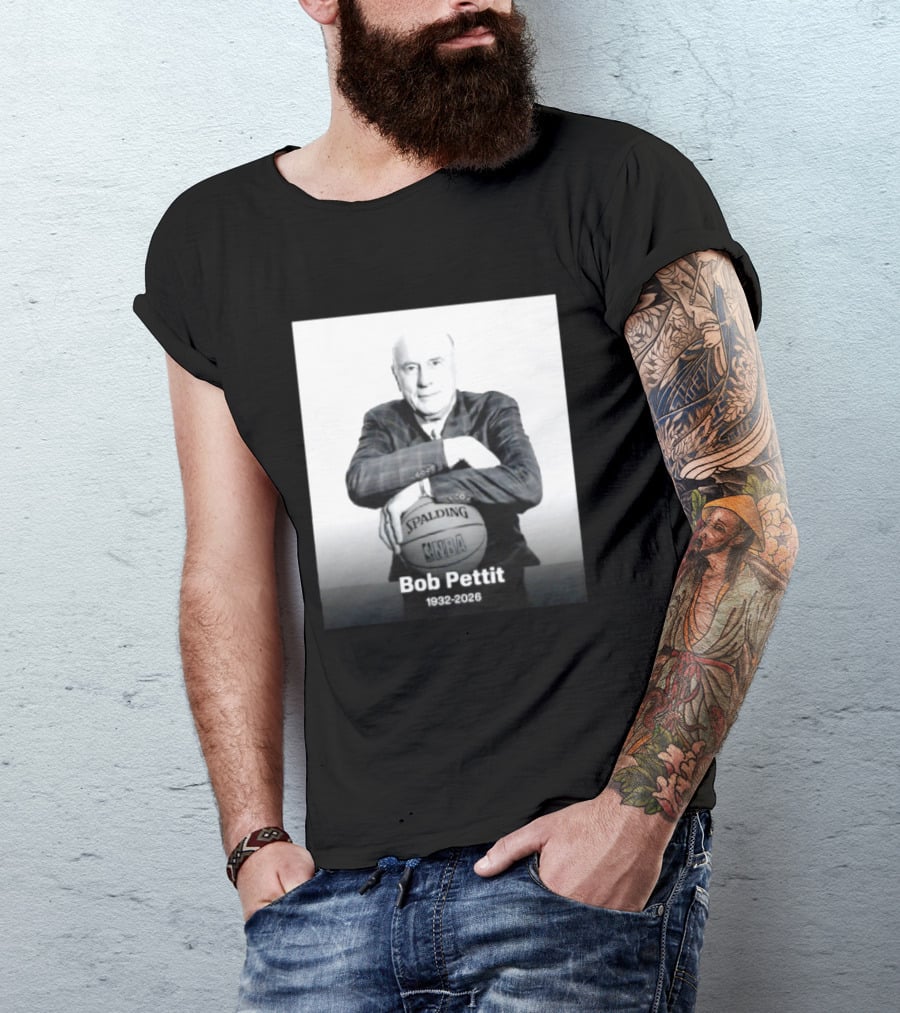 Bob Pettit 1932 2026 Spalding NBA Naismith Hall Of Famer T-Shirt