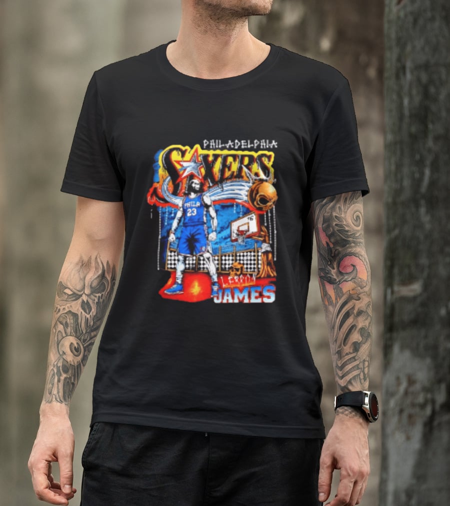 Philadelphia 76ers LeBron James Skeleton Basketball T-Shirt