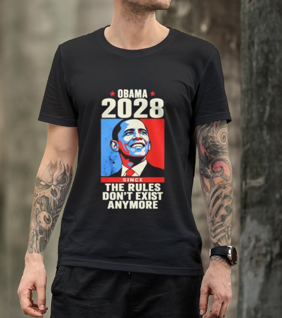 Obama 2028 Since The Rules Don't Exist Anymore Iconic Red And Blue T-Shirt