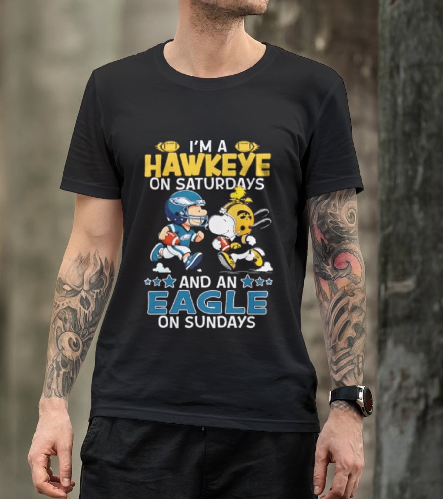 Peanuts I'm A Hawkeye On Saturdays And An Eagle On Sundays T-Shirt