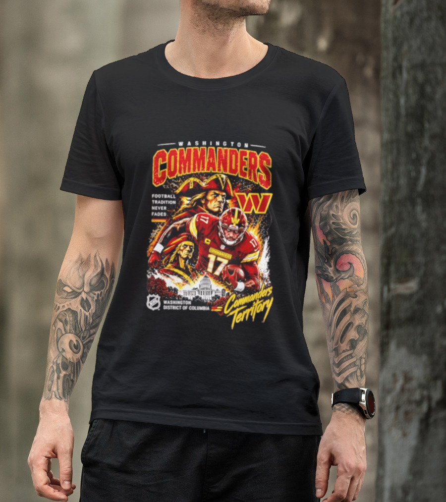Washington Commanders Football Tradition Never Fades Commanders Territory Washington DC Skyline T-Shirt