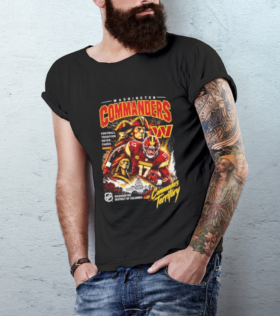 Washington Commanders Football Tradition Never Fades Commanders Territory Washington DC Skyline T-Shirt