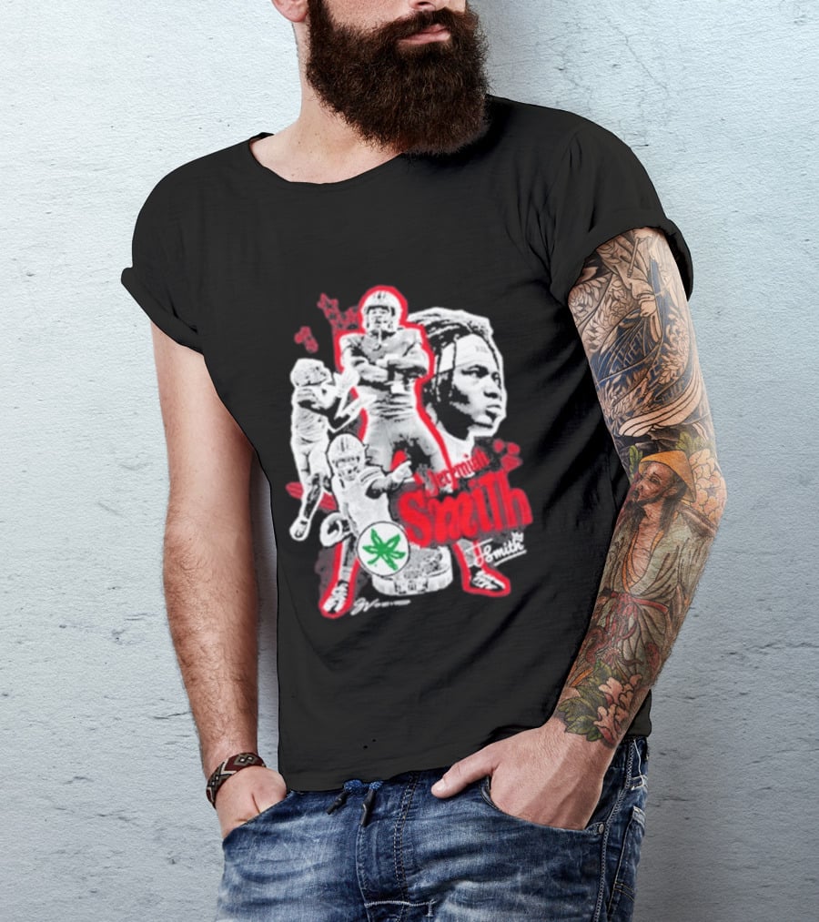 Jeremiah Smith Ohio State Buckeyes Football Collage T-Shirt