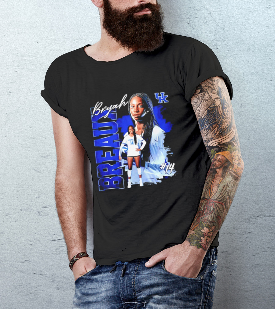 Bryah Breaux 14 Kentucky Wildcats Volleyball UK T-Shirt