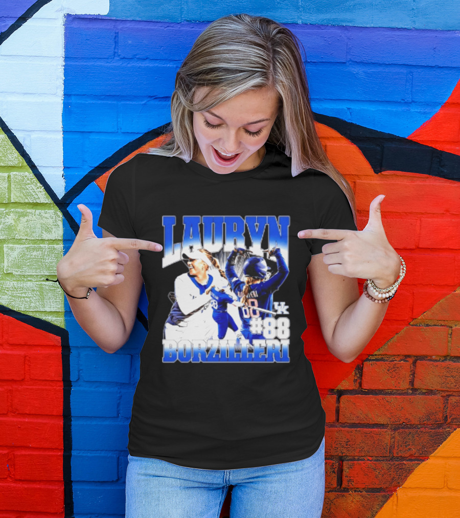 Kentucky Wildcats Lauryn Borzilleri 88 NCAA Softball Player T-Shirt