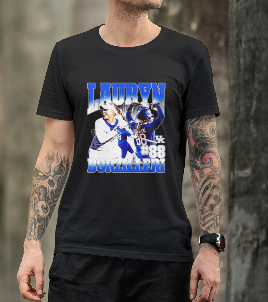 Kentucky Wildcats Lauryn Borzilleri 88 NCAA Softball Player T-Shirt