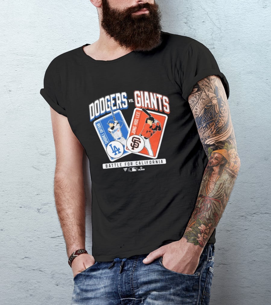 Los Angeles Dodgers Shohei Ohtani Vs San Francisco Giants Jung Hoo Lee Battle For California 2026 T-Shirt