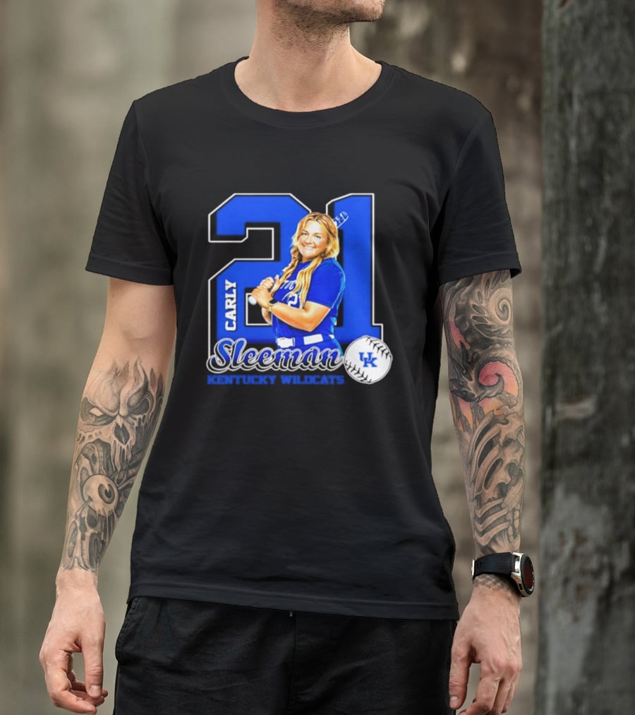 Carly Sleeman 21 Kentucky Wildcats NCAA Softball UK T-Shirt