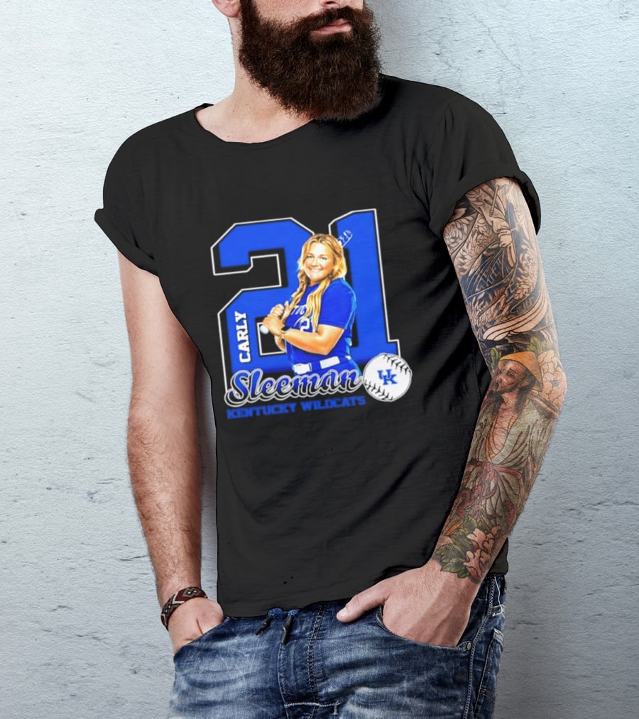 Carly Sleeman 21 Kentucky Wildcats NCAA Softball UK T-Shirt