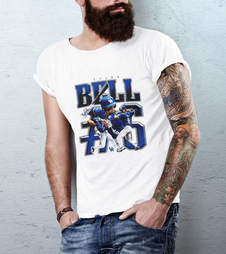 Tyler Bell 6 Kentucky Wildcats NCAA Baseball Player T-Shirt