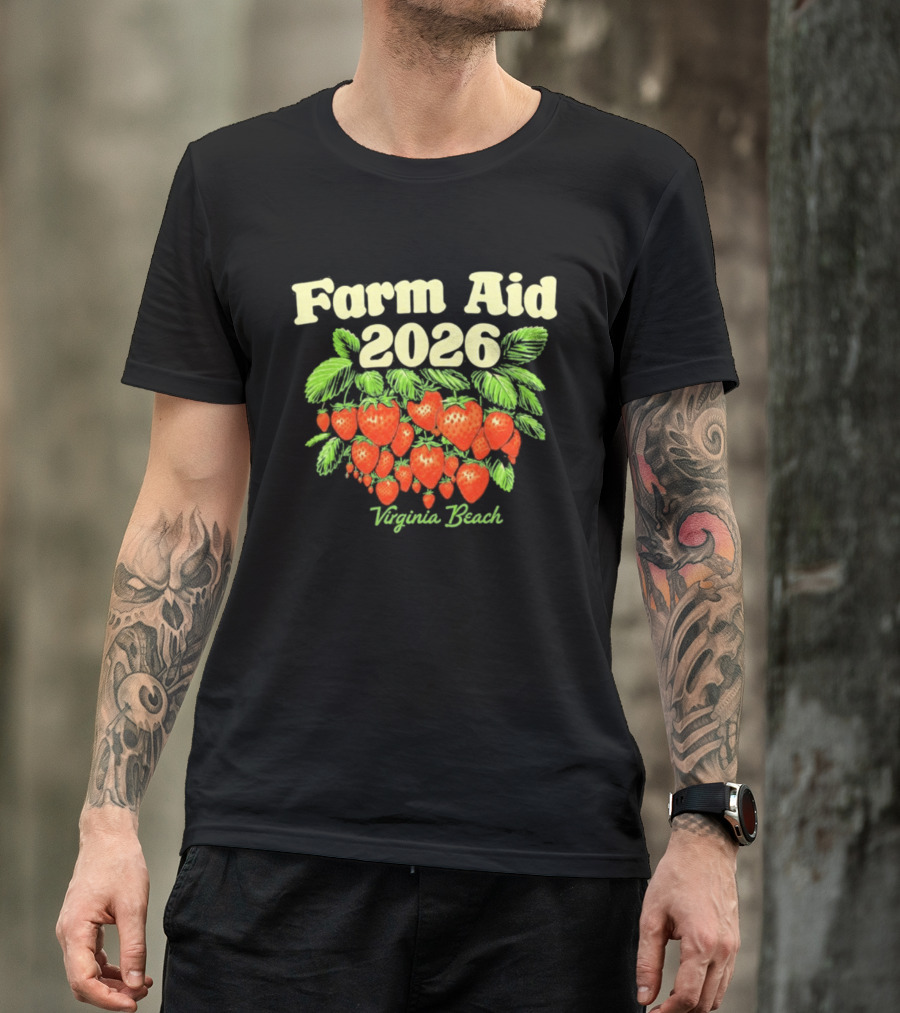 Farm Aid 2026 Virginia Beach Strawberry Event September 26 T-Shirt