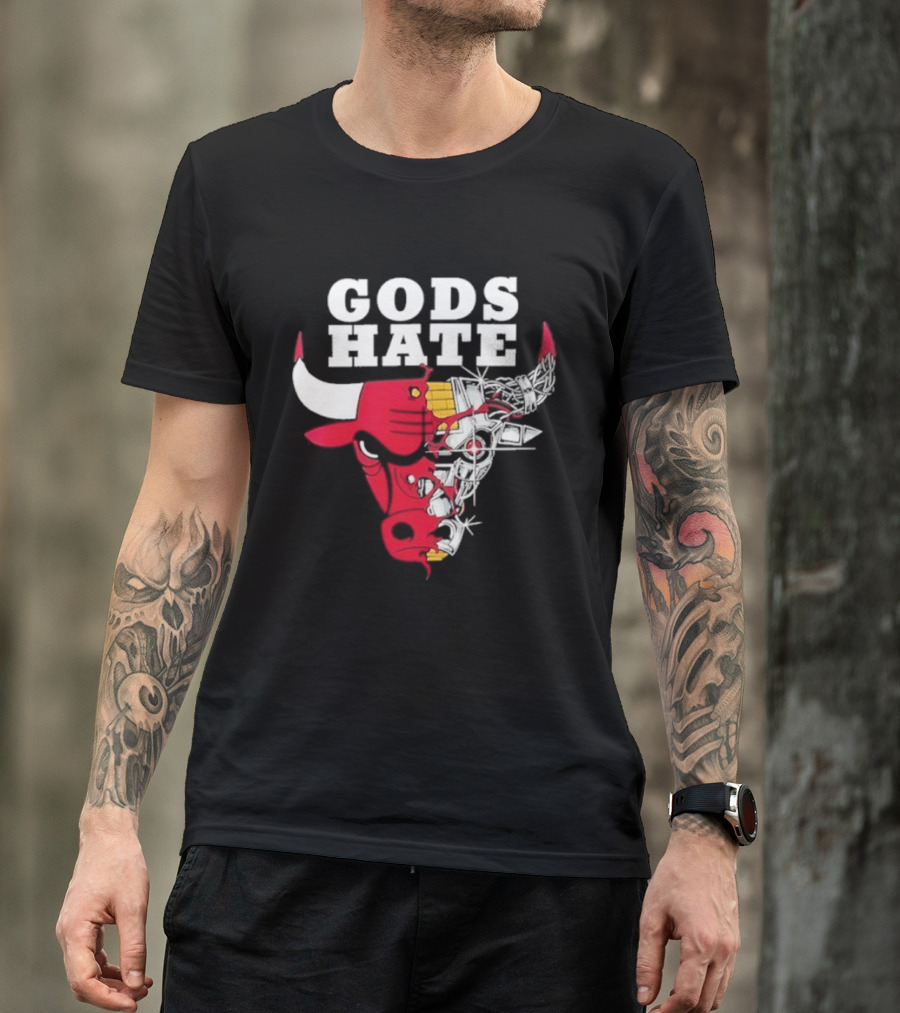 Gods Hate Bulls Collaboration Red Bull Skull T-Shirt