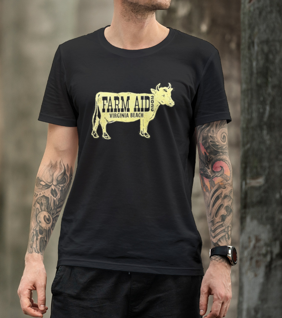 Virginia Beach Farm Aid 2026 September 26 Cow T-Shirt