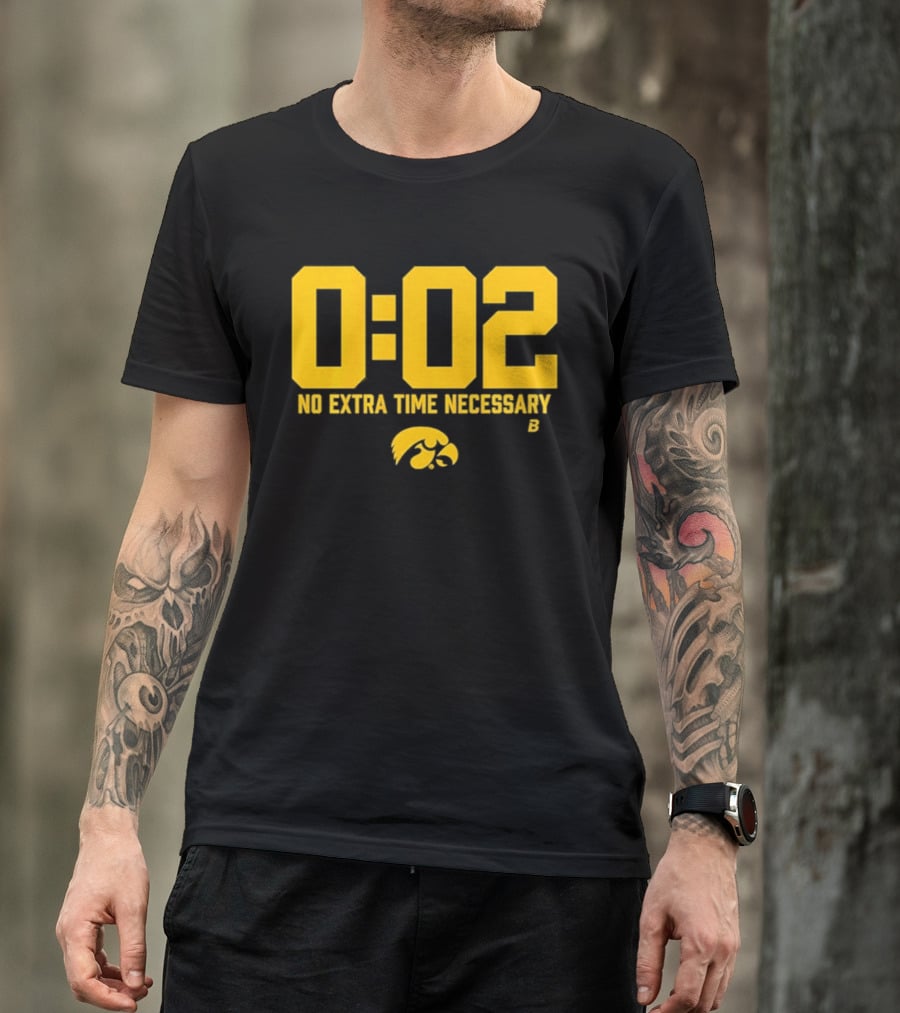 Iowa Hawkeyes Football No Extra Time 0 02 T-Shirt