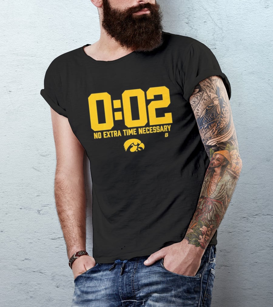 Iowa Hawkeyes Football No Extra Time 0 02 T-Shirt