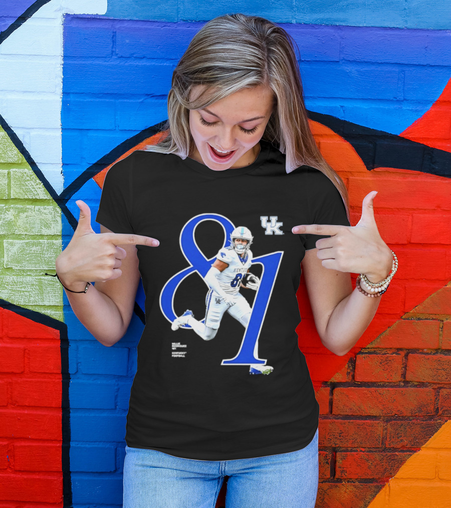 Willie Rodriguez 81 Kentucky Wildcats NCAA Football Player Number T-Shirt