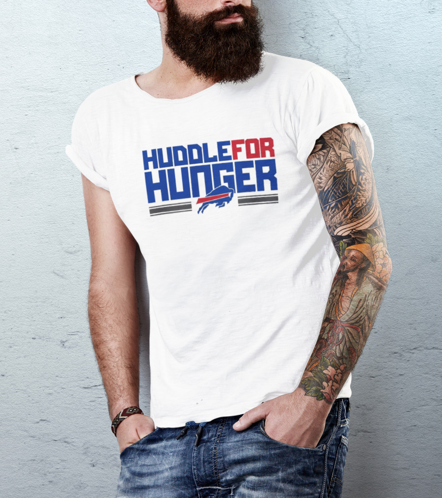 Buffalo Bills Huddle For Hunger Initiative With Joe Brady T-Shirt