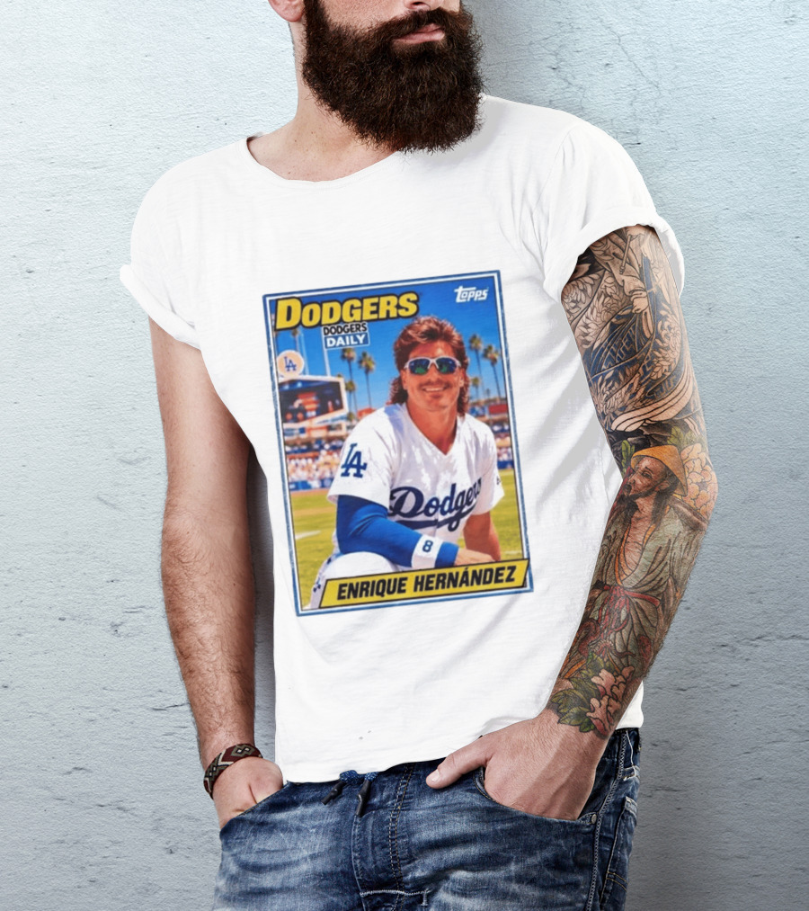 Dodgers Daily Enrique Hernandez Topps LA Baseball T-Shirt