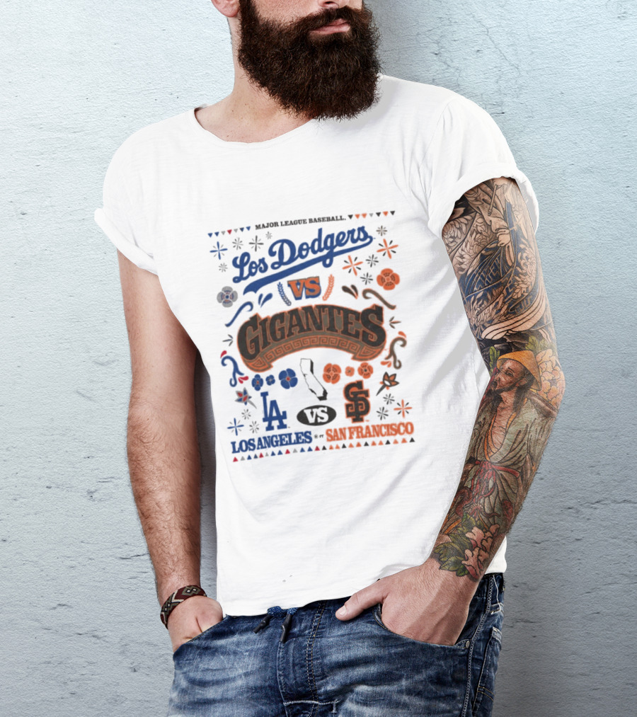 Major League Baseball Los Dodgers VS Gigantes Los Angeles San Francisco Matchup T-Shirt