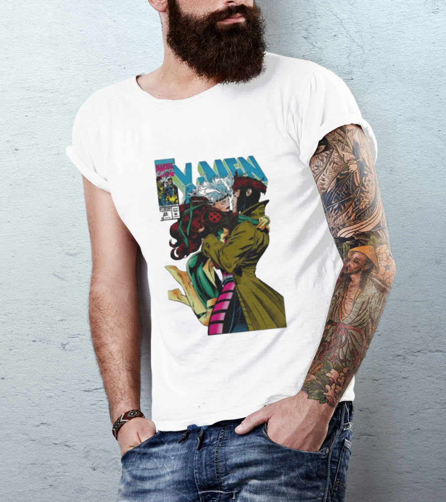 Marvel Comics X Men Gambit And Rogue Kiss Cover Comfort Colors Adult T-Shirt