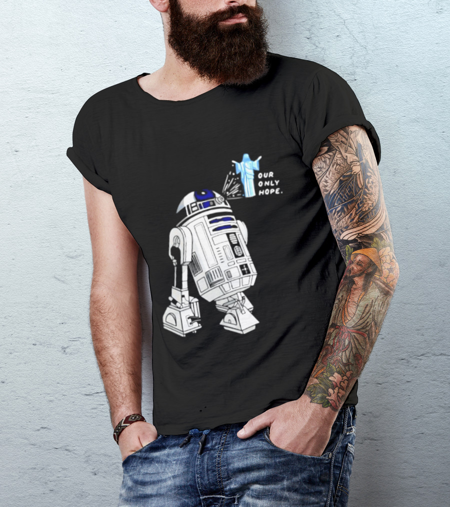 R2 D2 Our Only Hope Star Wars Sci Fi Droid Hologram T-Shirt