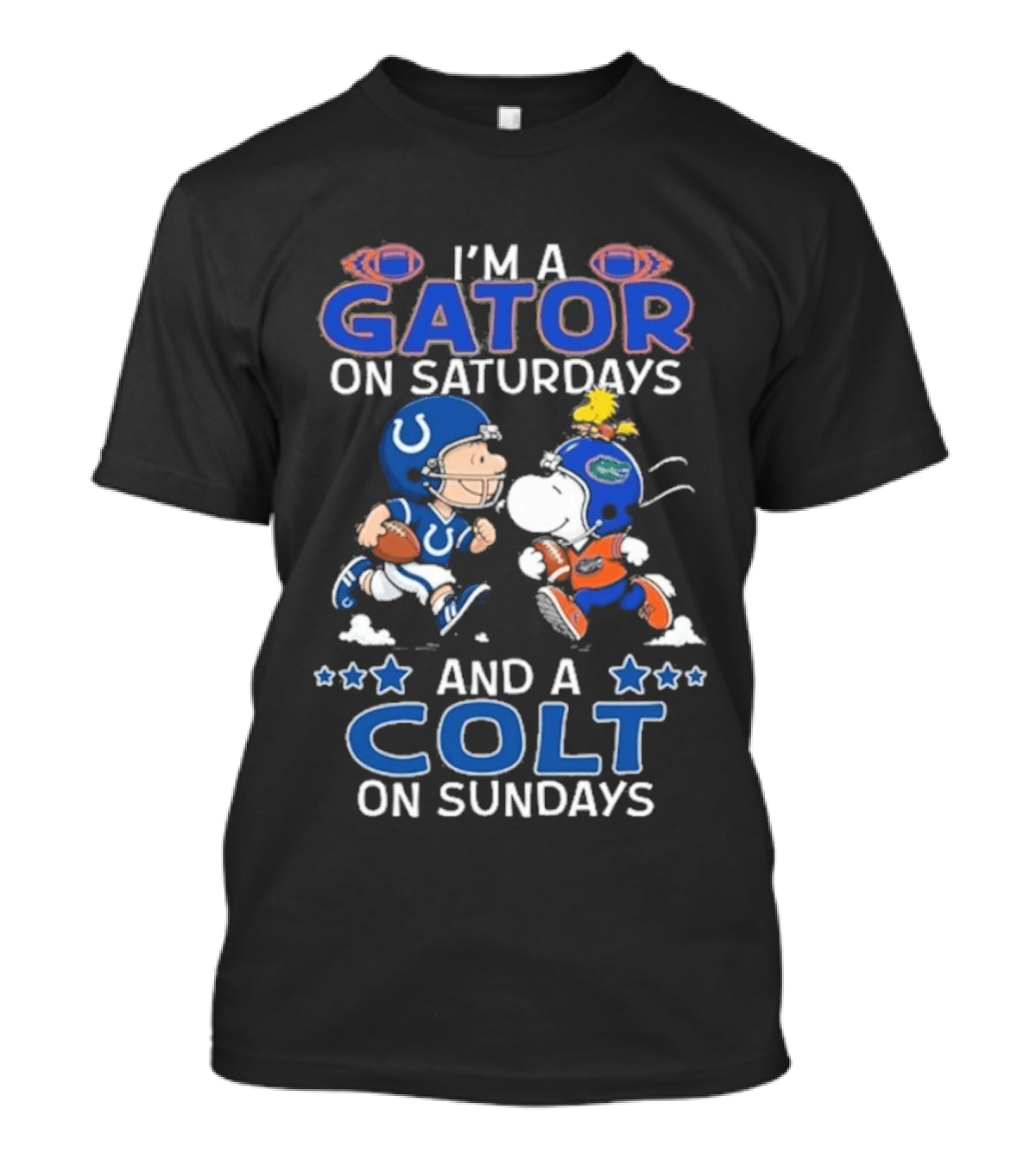 Charlie Brown Snoopy Gator Saturdays Colt Sundays Football Fans T-Shirt