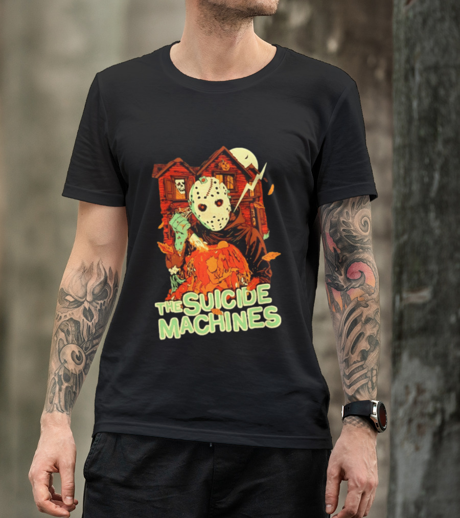 The Suicide Machines Jason Voorhees Pumpkin Halloween House Lightning T-Shirt