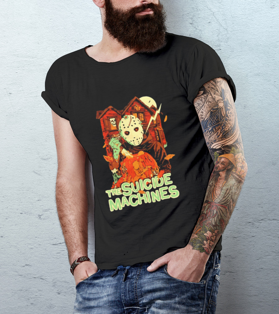 The Suicide Machines Jason Voorhees Pumpkin Halloween House Lightning T-Shirt
