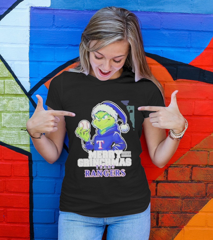 Grinch Merry Grinchmas Texas Rangers Baseball Holiday 2026 T-Shirt