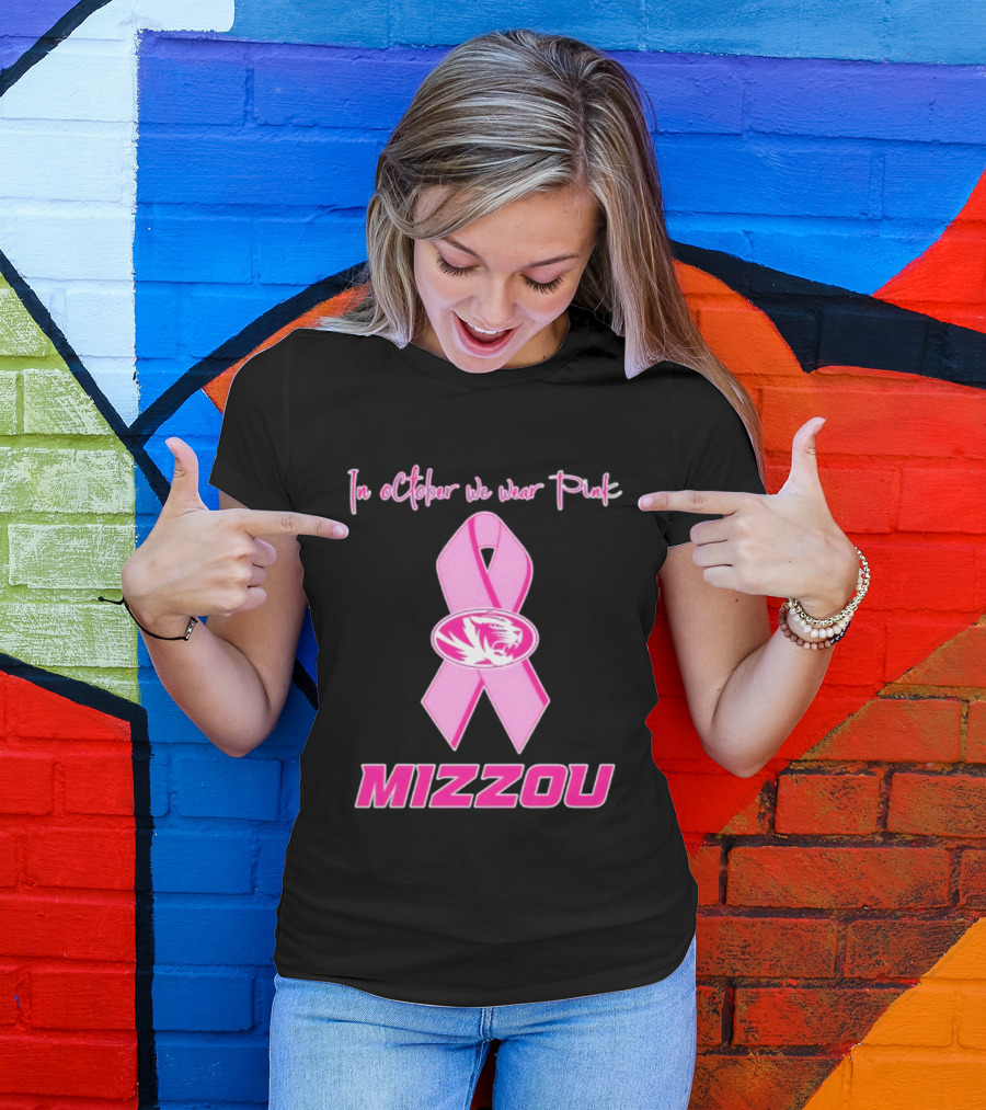 Missouri Tigers NCAA Football Breast Cancer Awareness In October We Wear Pink T-Shirt