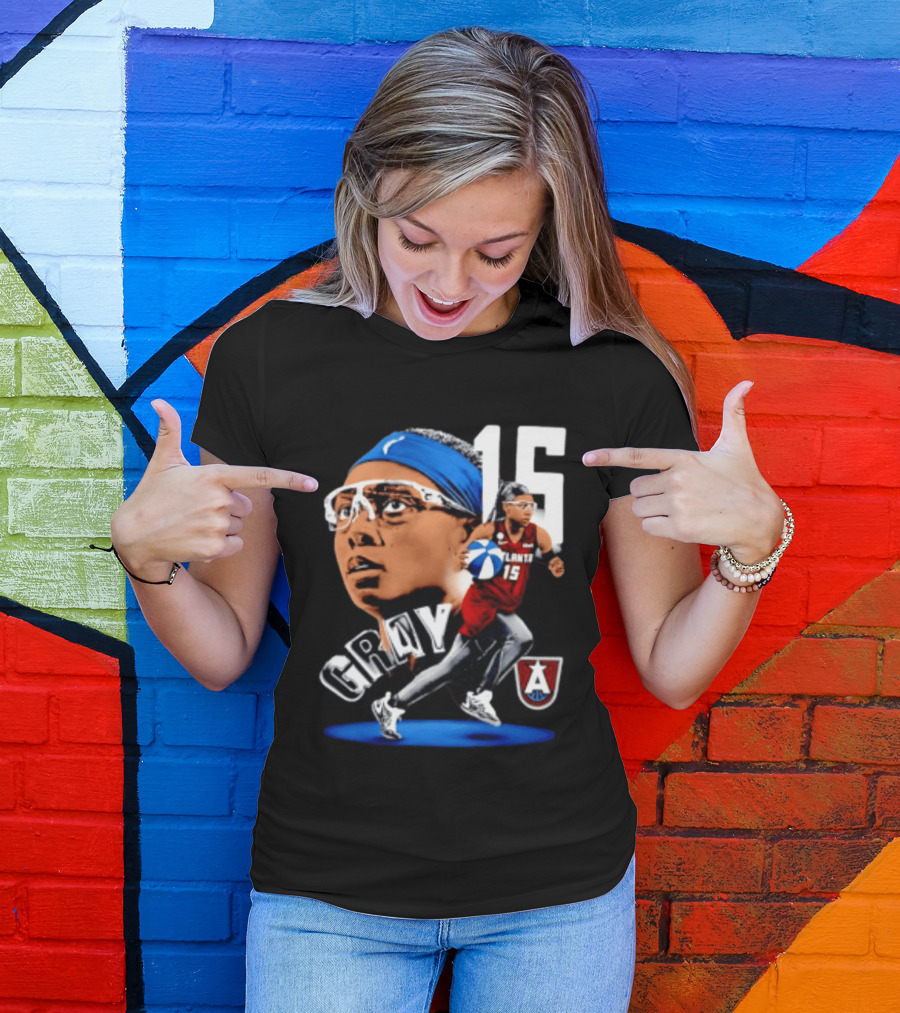 Allisha Gray 15 Atlanta Dream WNBA Basketball Player Action T-Shirt