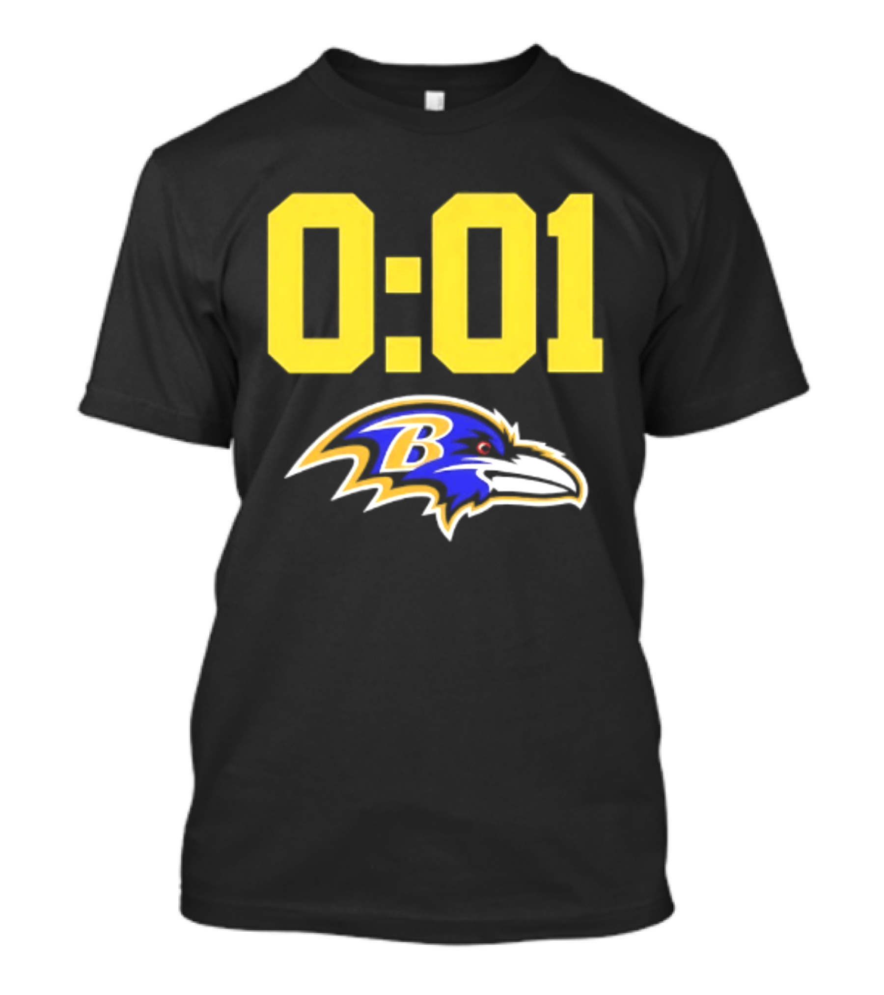 Baltimore Ravens 0:01 Logo NFL Football Team T-Shirt