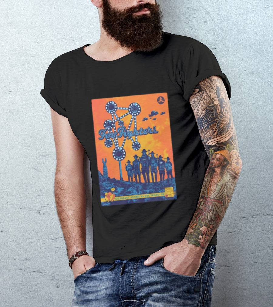 Foo Fighters Allegiant Stadium Las Vegas NV Space Theme Concert T-Shirt