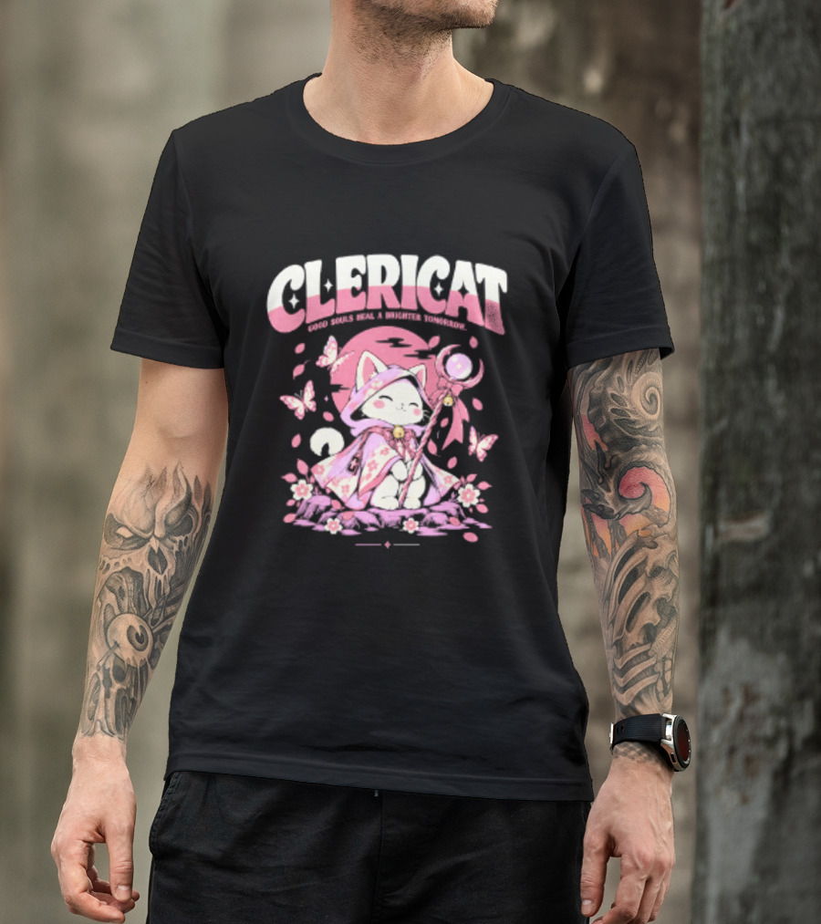 Clericat Good Souls Heal A Brighter Tomorrow Butterfly Blossoms T-Shirt